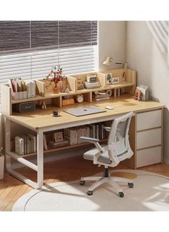 AIWANTO Desk with Storage and Large 3 Drawers PC Multifunctional Home Office Modern Laptop Sturdy Shelves Simple Stylish Workstation Study Table 120x103x50cm  - Image 1