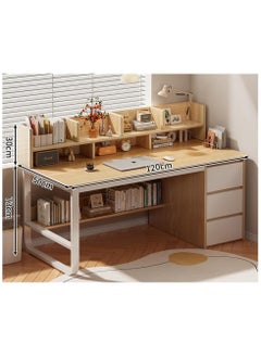 AIWANTO Desk with Storage and Large 3 Drawers PC Multifunctional Home Office Modern Laptop Sturdy Shelves Simple Stylish Workstation Study Table 120x103x50cm  - Image 3