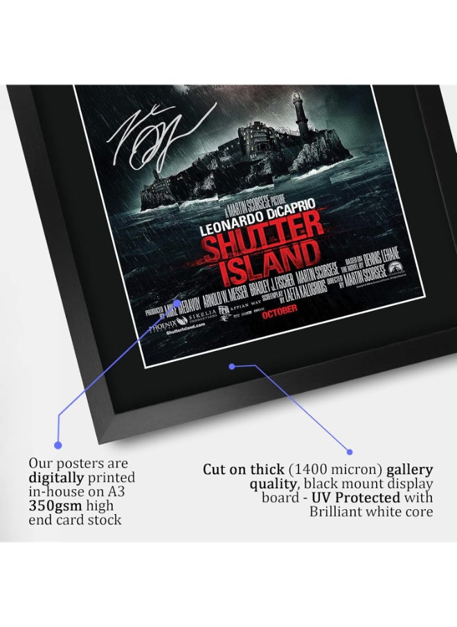 HWC Trading HWC Trading Shutter Island Movie Poster Leo DiCaprio Signed 16 x 12 inch Framed Gift Printed Autograph Film Print Photo Picture Display - 16" x 12" Framed  - Image 4