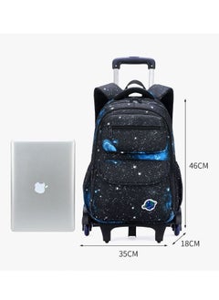 ZCM-HAPPY Three-Piece Trolley School Bag, Lunch Bbox Bag, Pencil Case, Large-Capacity Waterproof Bag  - Image 2