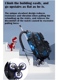 ZCM-HAPPY Three-Piece Trolley School Bag, Lunch Bbox Bag, Pencil Case, Large-Capacity Waterproof Bag  - Image 4