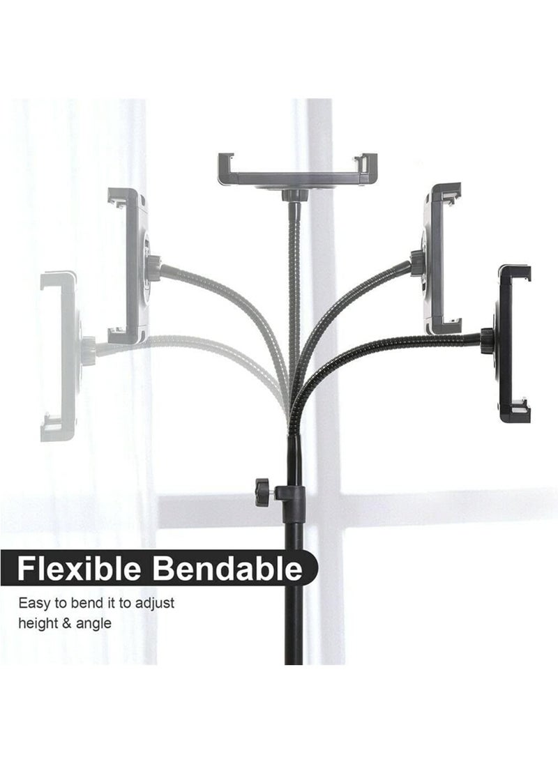 Gooseneck iPad Tablet & Mobile Phone Holder Tripod Stand, 360 Swivel Adjustable Cradle Bracket Tripod Mount for Apple iPad Pro 12.9 and All others 4.7 to 13 inch