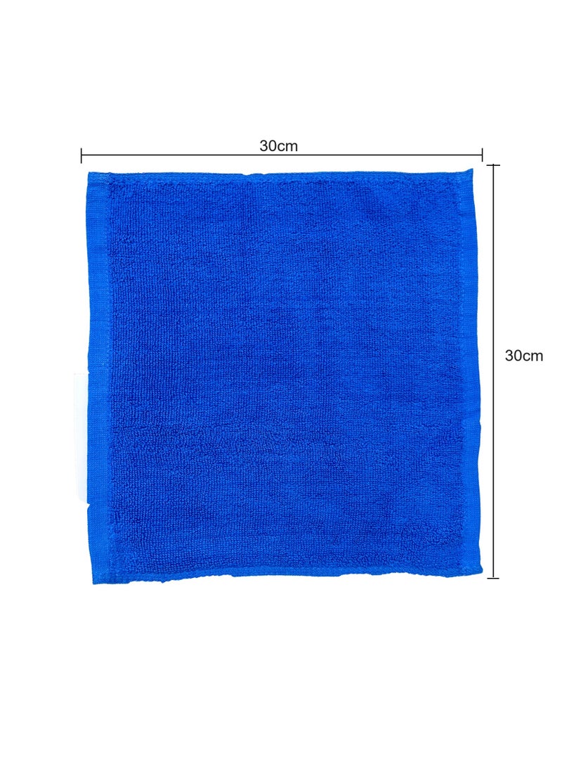 MAXQON Pack Of 10 - Face Towel - 100% Cotton Small Size (30x30cm) Highly Absorbent And Super Durable, Color Blue  - Image 3