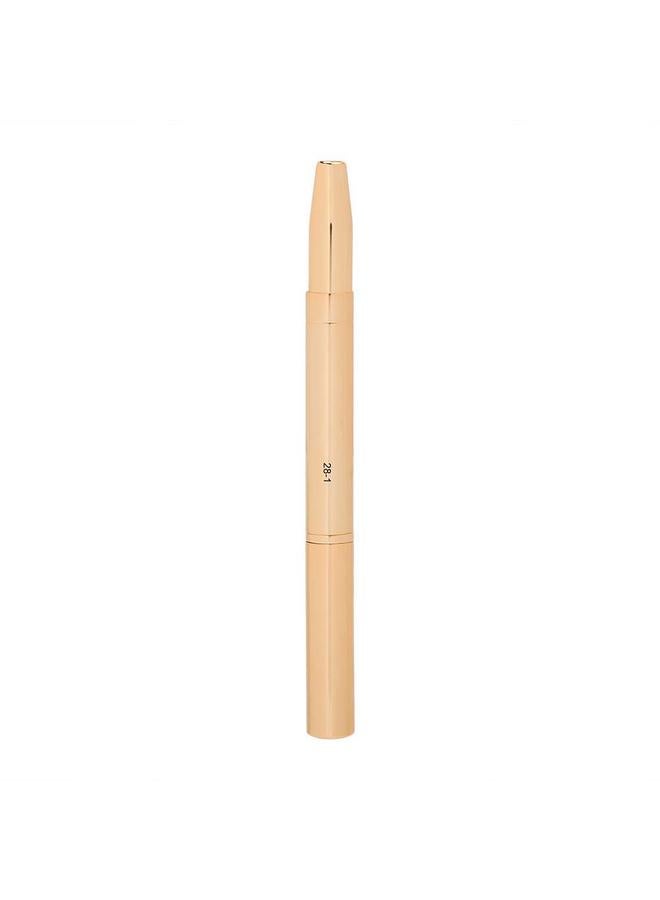 Thoraya Double Head Lip Brush Portable Soft Hair Lipstick Cosmetic Brush Makeup Tool(Z28-1 Bright Gold)  - Image 1