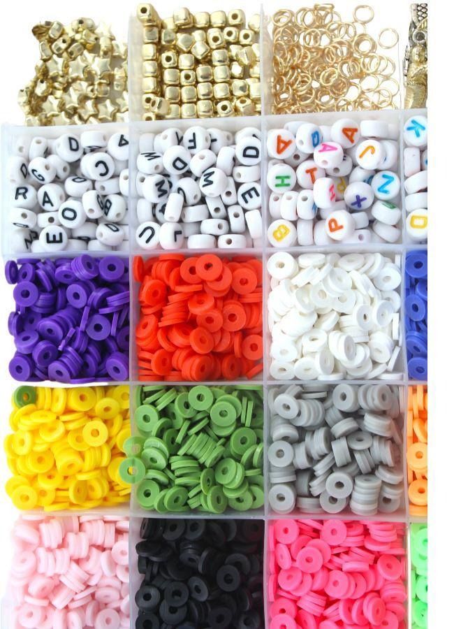Toy Box Colourful Bracelet Beads And A-Z Alphabet Letter Art Starter DIY Bead Making Kit For Kids  - Image 2