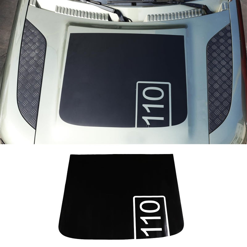 PIUGILH Front Hood Decal Stickers Compatible with Land Rover Defender 110 2020 2021 2022 2023 Exterior Accessories Car Body Vinyl Sticker Exterior Accessories 1Pcs Black