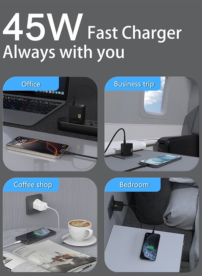 DUDAO 45W GaN Fast Charger Samsung Charger, with Type C Cable, USB-C Power Adapter, Compact Wall Charger, Smart Temperature Control IC, 9-Layer Safety Protection, Type C Charger for iPhone 15, Samsung Galaxy, Huawei, iPad, MacBook, Xiaomi, Laptop - Image 5