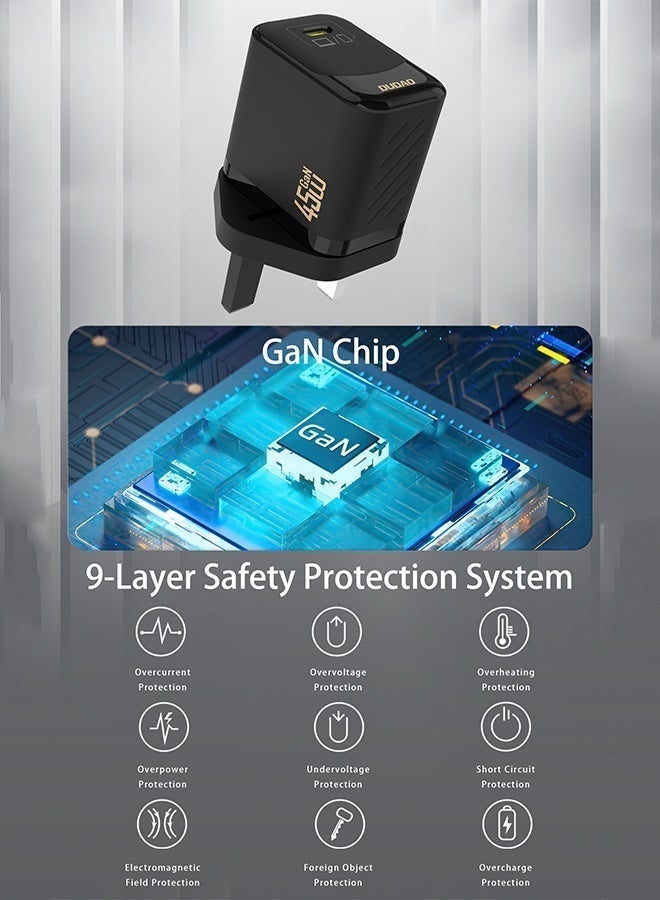 DUDAO 45W GaN Fast Charger Samsung Charger, with Type C Cable, USB-C Power Adapter, Compact Wall Charger, Smart Temperature Control IC, 9-Layer Safety Protection, Type C Charger for iPhone 15, Samsung Galaxy, Huawei, iPad, MacBook, Xiaomi, Laptop - Image 5