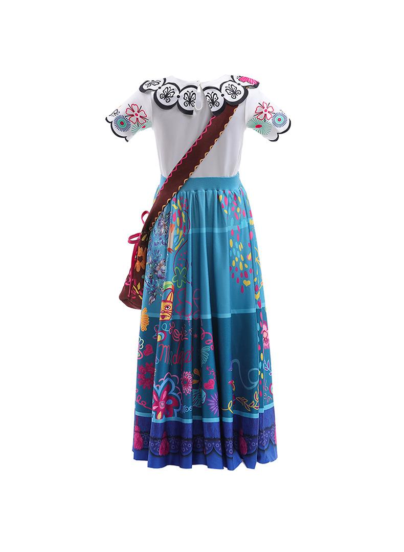 general 1 Set Of Encanto Mirabel Party Costume Dress For Girls With Wig Glasses And Bag Best Gift For Children's Day - Image 4