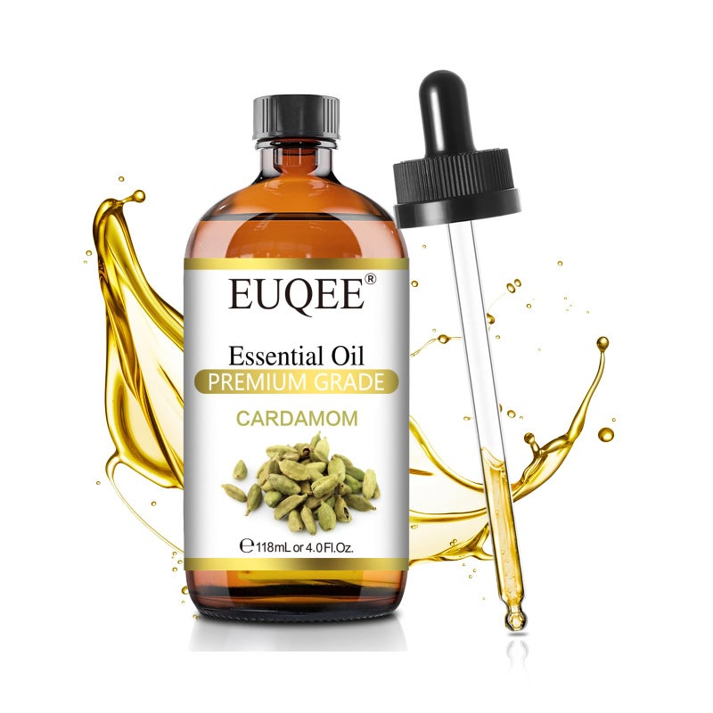 EUQEE Cardamon Essential Oil 118 ml Large Bottle Premium Cardamon Oil with Glass Dropper, Great for Diffusers, Candle & Soap Making-4oz - Image 1