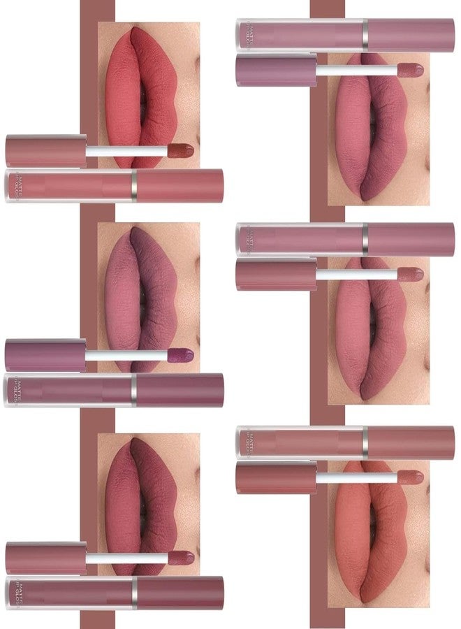 MR.THINDZ Lipstick Set - 6 Pcs Nude Matte Liquid Lipstick Combo Pack - Long Lasting, Waterproof, Non-Stick, Non-Transferable - Professional Lip Makeup Gift Kit for Women - Image 2