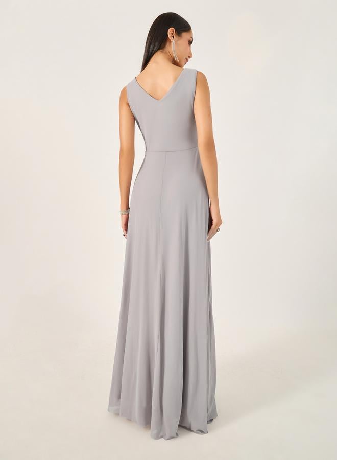 Styli Embellished Sleeveless A-Line Maxi Dress - Image 5