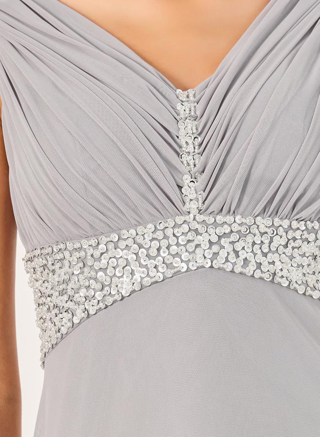 Styli Embellished Sleeveless A-Line Maxi Dress - Image 4