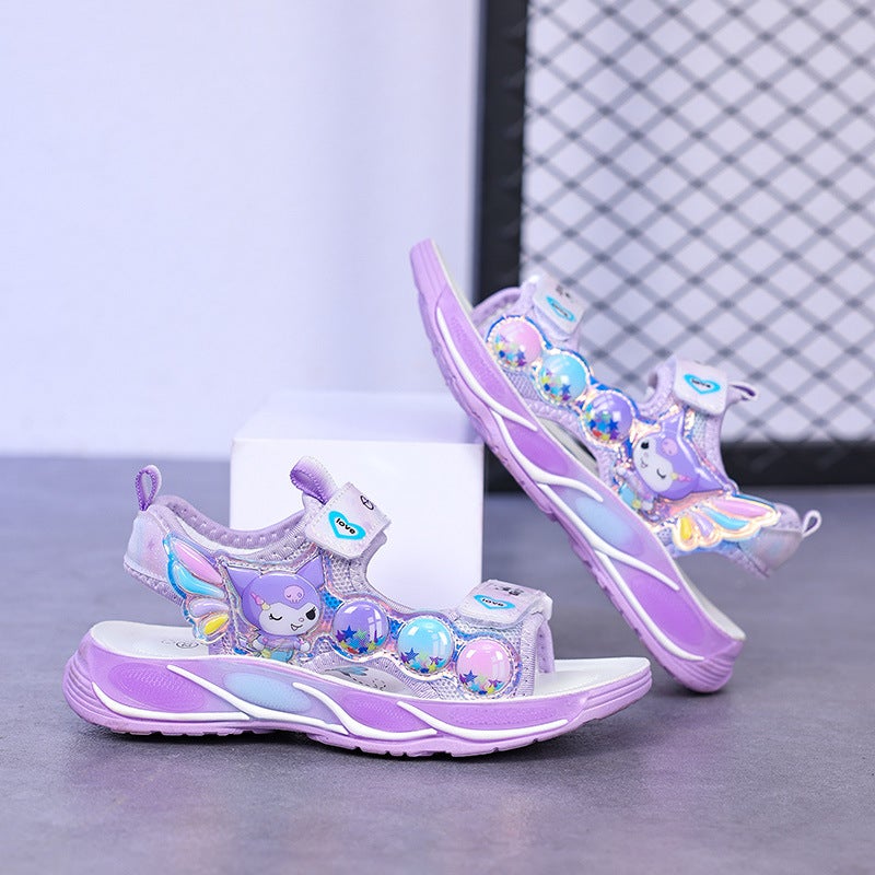 Children'S Sports Sandals 2024 Summer Autumn Open Toe Breathable Princess Girl Baby Soft Bottom Non-Slip Beach Shoes - Image 5