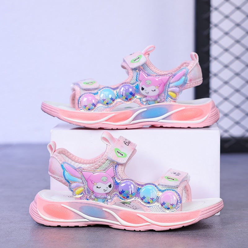 Children'S Sports Sandals 2024 Summer Autumn Open Toe Breathable Princess Girl Baby Soft Bottom Non-Slip Beach Shoes - Image 3