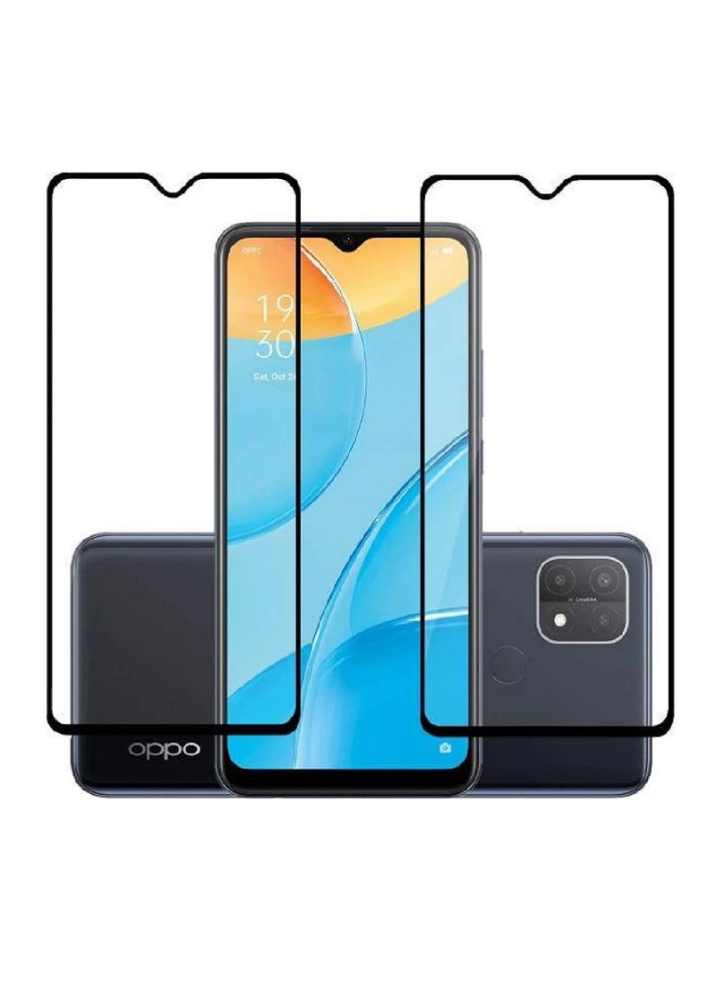 Super 2 Pieces Tempered Glass Screen Protector 5D Designed For Oppo A15s Full Glue Edge to Edge Full Screen Coverage And Bubble Free - Image 1