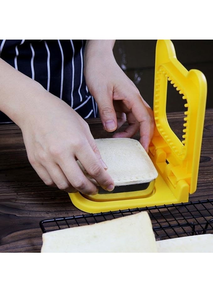 ECAPT ECAPT Sandwich Cutter and Sealer Sandwich Crimpers Sandwich Sealer Square Bread Sandwich Maker Mold Sandwich Press DIY Cookie Cutter for Kids Boys Girls  - Image 3