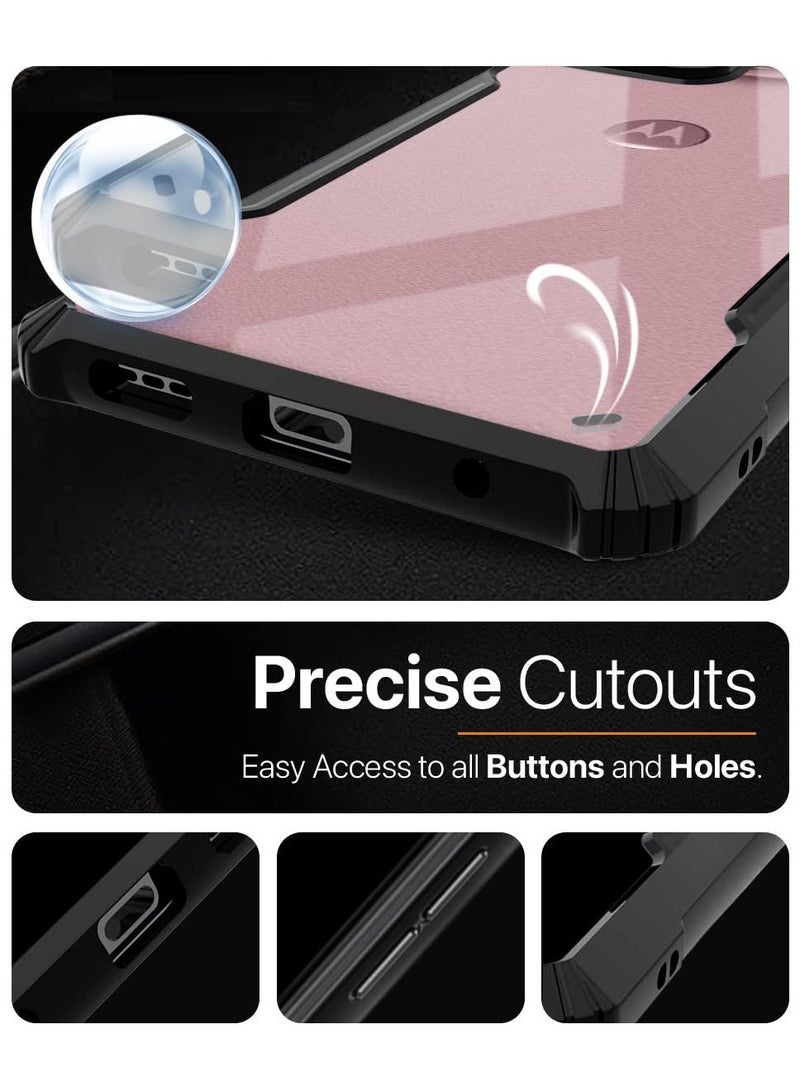 Moto Edge 60 Fusion Shockproof Crystal Clear Back Cover 360 Degree Protection Transparent Back cover with Black Bumper for Moto Edge 60 fusion - Image 5