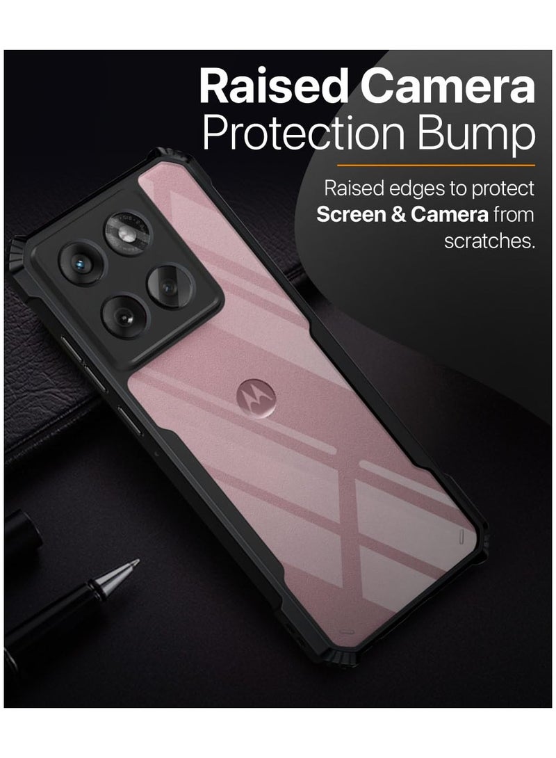 Moto Edge 60 Fusion Shockproof Crystal Clear Back Cover 360 Degree Protection Transparent Back cover with Black Bumper for Moto Edge 60 fusion - Image 4