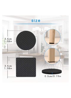 Y&D Furniture Feet Pads 48Pcs, Quiet Non-Slip Rubber Pads, Wood Floor Protector Self Adhesive Anti Slip Chair Leg Scratch Thickened Multifunctional Table Foot Pad  - Image 2