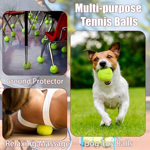Magicorange Tennis Balls, 12 Pack Advanced Training Tennis Balls Practice Balls, Pet Dog Playing Balls, Come with Mesh Bag for Easy Transport, Good for Beginner Training Ball (Green) - Image 5