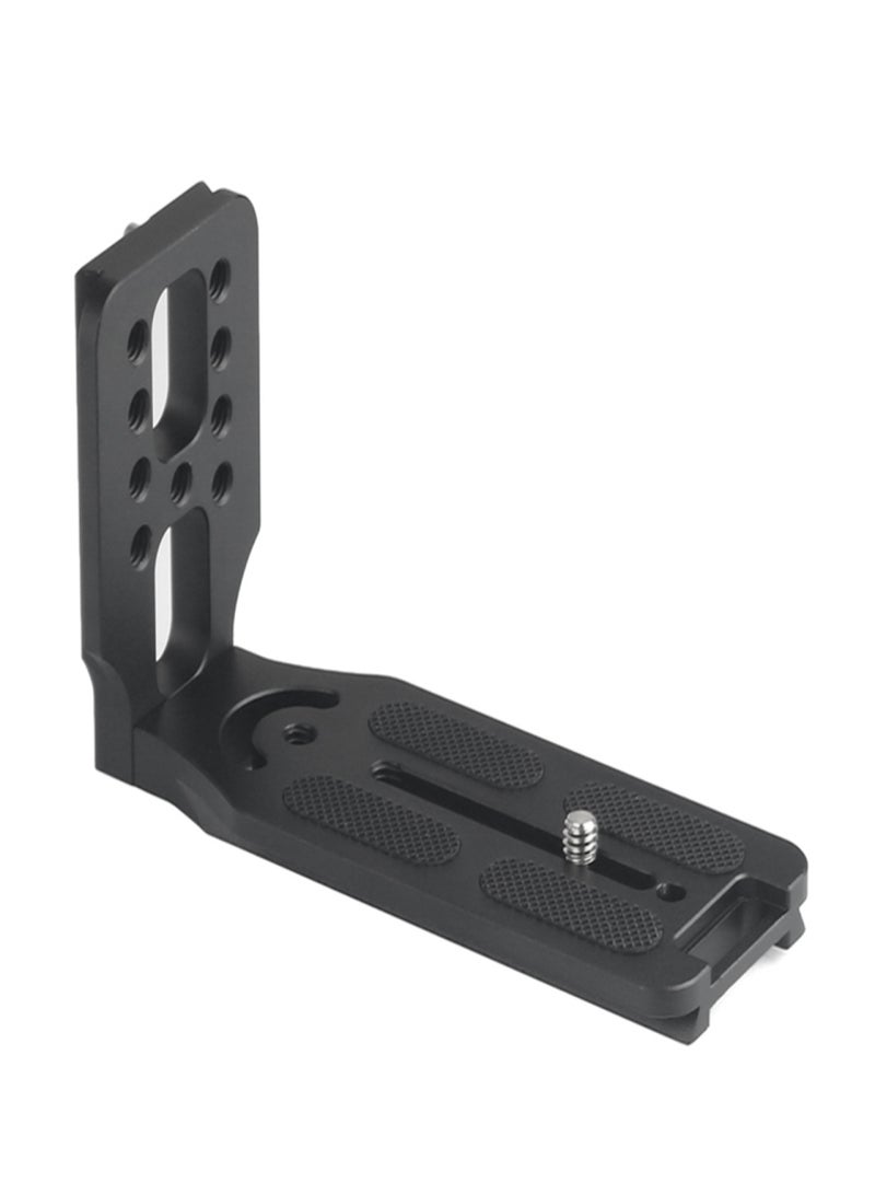 Camera Vertical Clapper L-shaped Bracket Aluminum Alloy Quick Release Plate 1/4 Inch Screw Mounts Arca Swiss Standard Universal for DSLR Camera Vertical Horizontal Shooting Compatible with Canon Nikon Sony DJI Ronin Most Tripods  - Image 1
