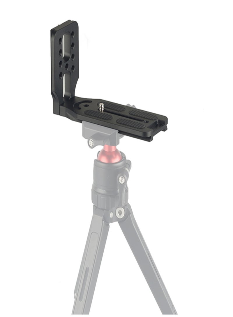 Camera Vertical Clapper L-shaped Bracket Aluminum Alloy Quick Release Plate 1/4 Inch Screw Mounts Arca Swiss Standard Universal for DSLR Camera Vertical Horizontal Shooting Compatible with Canon Nikon Sony DJI Ronin Most Tripods  - Image 2