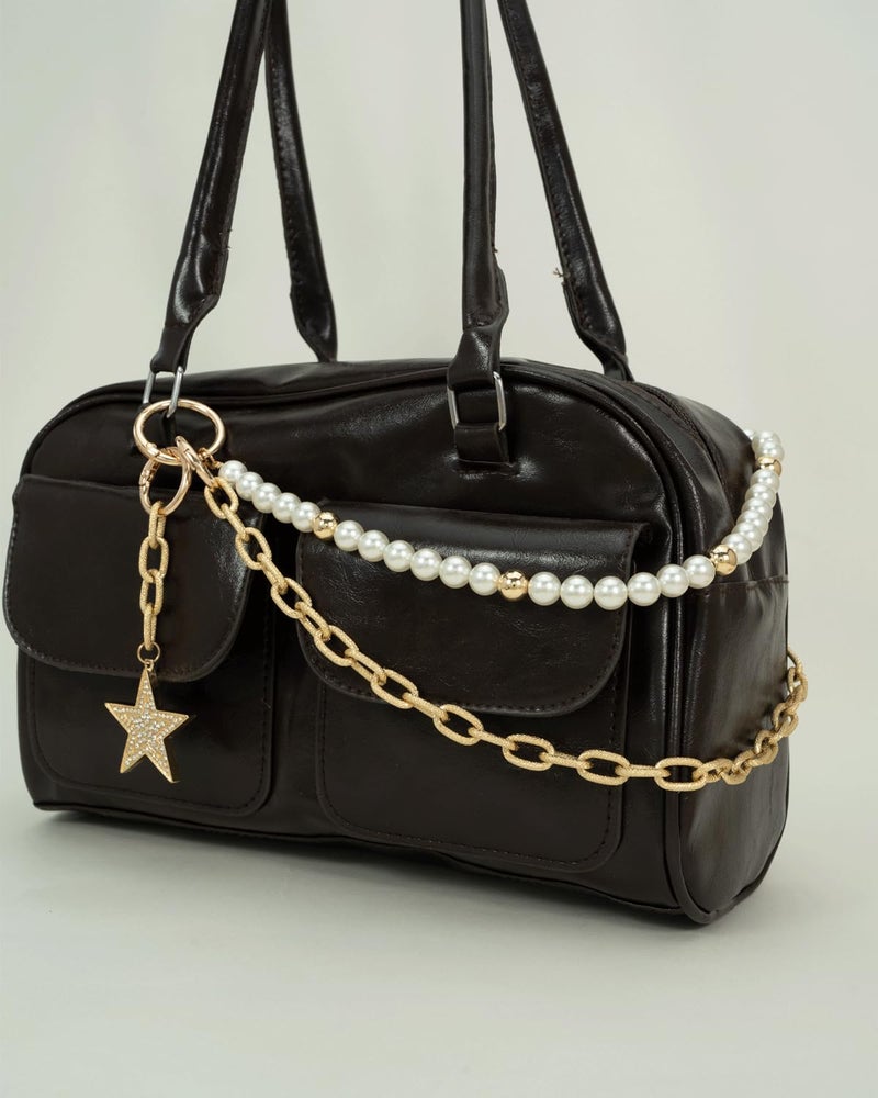 DoDoBeads 3-in-1 Bag Charms Set, Gold and Pearl Chains with Sparkling Rhinestone Star Pendant, Elegant Purse Charms for Handbags, Tote Bags, and Purse Keychains, Chic Bag Accessories for Women - Image 5