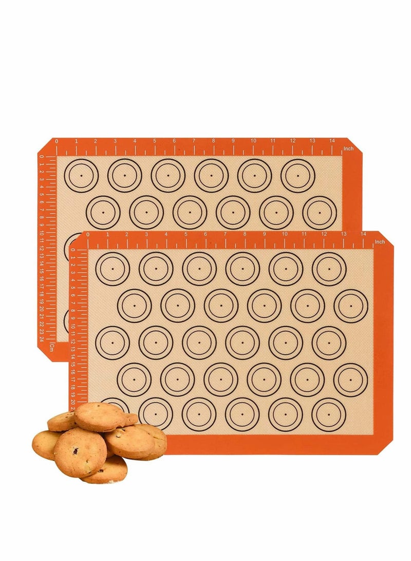 Silicone Baking Mats, 2 Pcs Food Safe Baking Mat, Tray Pan Liner Fat-free Dishes - Food-Grade Silicon Liner Reusable up to 2000 Times - Image 1