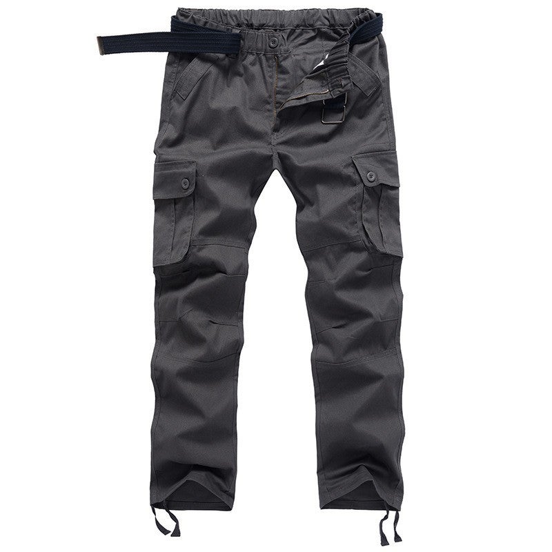 Pure Cotton Durable Multi-Pocket Cargo Pants Straight-Leg Khaki Large Pocket Loose Plus-Size Casual Pants - Image 2