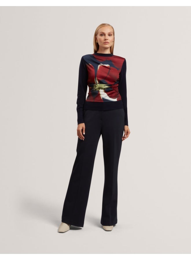 Ted Baker Printed Draped Front Knitted Top - Image 3