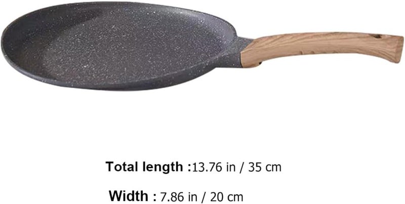 Nonstick Flat Frying Pan 20cm Multifunctional Iron Skillet for Breakfast Cooking Crepes Pancakes Home Kitchen Use - Image 2