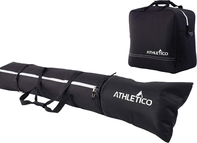 Athletico Ski & Boot Bag Combo | Store Skis Up to 200 CM & Boots Up To Size 13 | Includes 2 Padded Bags - Image 1