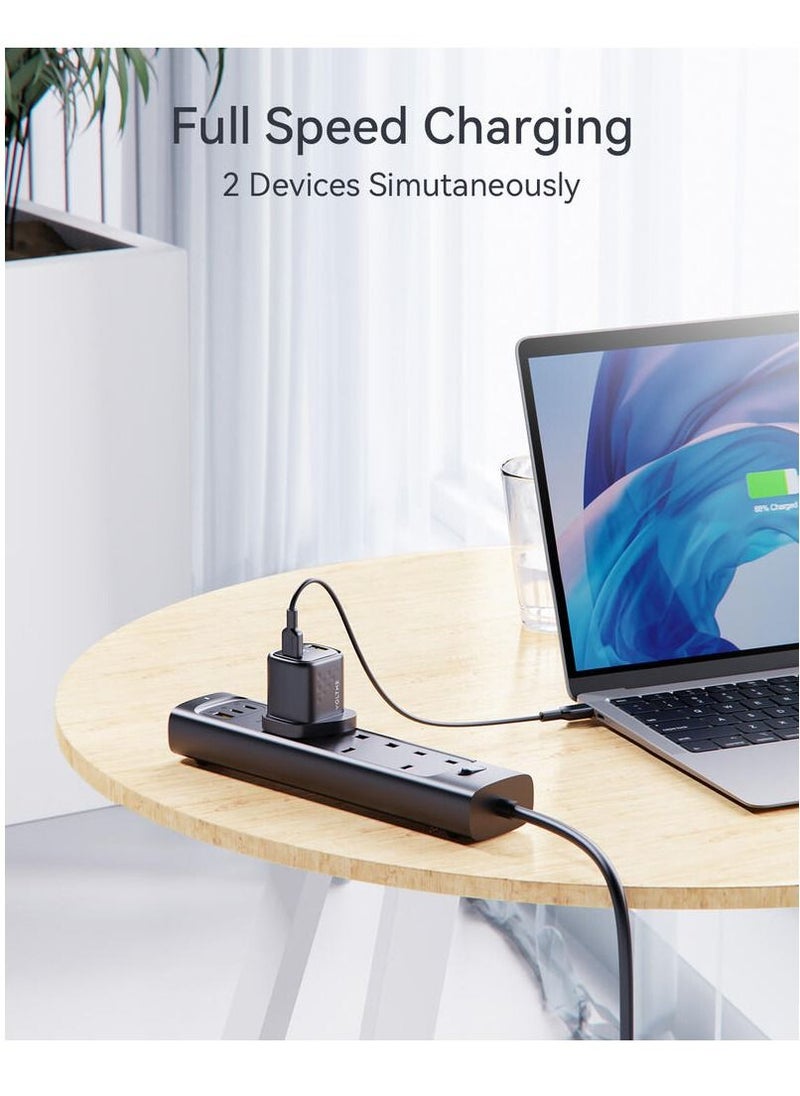 VOLTME - 30W GaN3 Dual Port USB-C Power Adapter | Fast Charging Wall Charger for iPhone 16 Pro/Max/Plus Series, iPhone 15 Pro/Max/15/15 Plus, iPhone 14/13/12, iPad, MacBook Air, Samsung Galaxy S24/S23/S22/S21, and More | PD 30W for Efficient Power Delivery- Black - Image 1