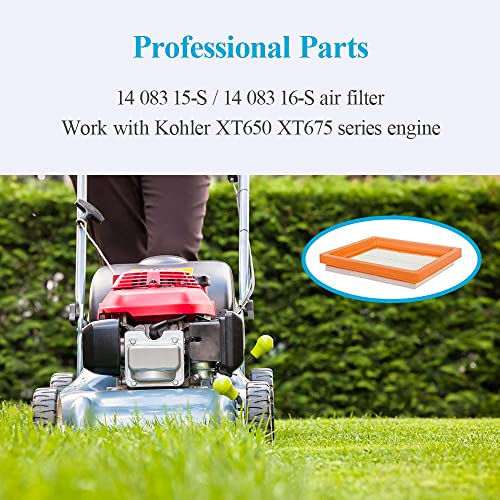 HOODELL 2-Pack Premium 14 083 15-S Air Filter, Compatible Kohler XT650 XT675 Engine Lawn Mower - Image 4