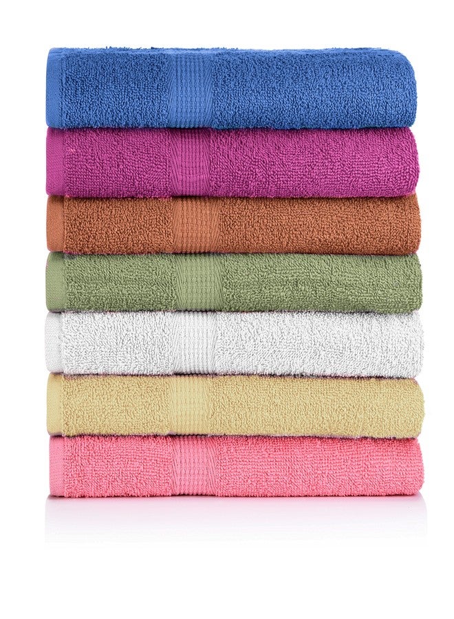 CrystalTowels Bath Towel Set Pack of 7 (27 x 52 Inches) 100% Cotton, Ultra Soft Highly Absorbent Bath Towel, Lightweight and Quick Drying Towels, Multi Colors Brights. Colors May Vary - Image 1