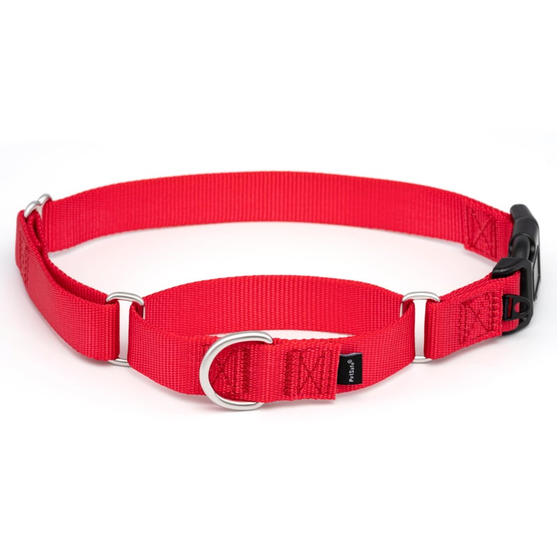 PetSafe Martingale Collar with Quick-Snap Buckle - Adjustable No-Slip Quick Release Dog Collar - Everyday Wear No-Pull Training Aid - 1" Wide - Large - Red - Image 1