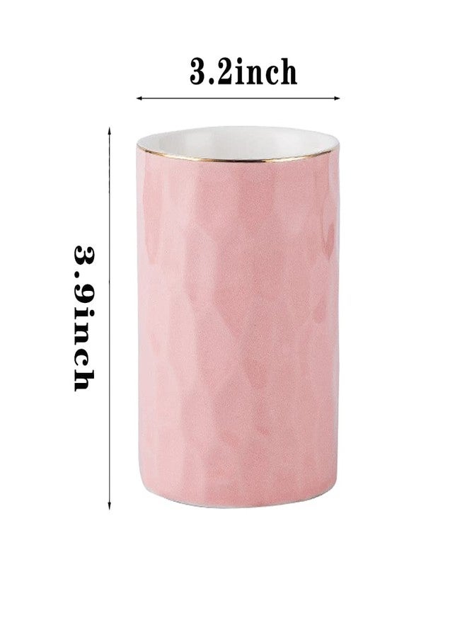 Aewill Ceramic Pen Holder Stand Cup Pencil Holder Organizer Makeup Brush Holders for Home Office Desk (Pink) - Image 3