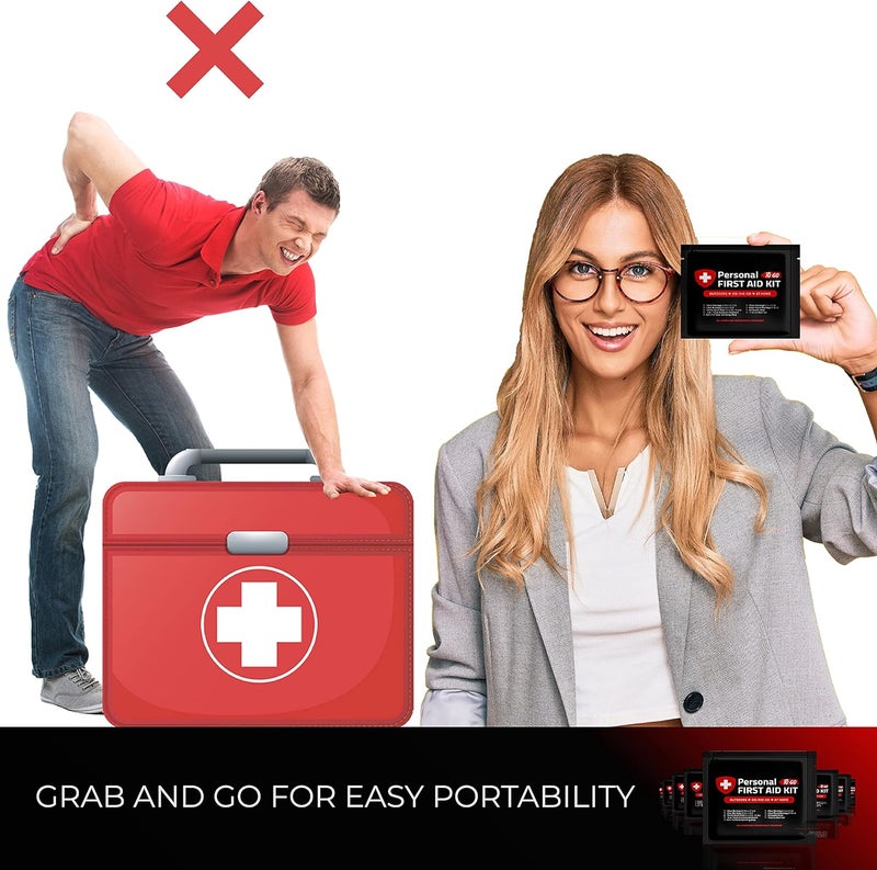 pH Advantage Personal First Aid Kit Case of 60 Clean Treat Protect Minor Cuts Scrapes and Burns Perfect for Home Office Car School Business Camping Individually Wrapped First Aid Products Space - Image 4