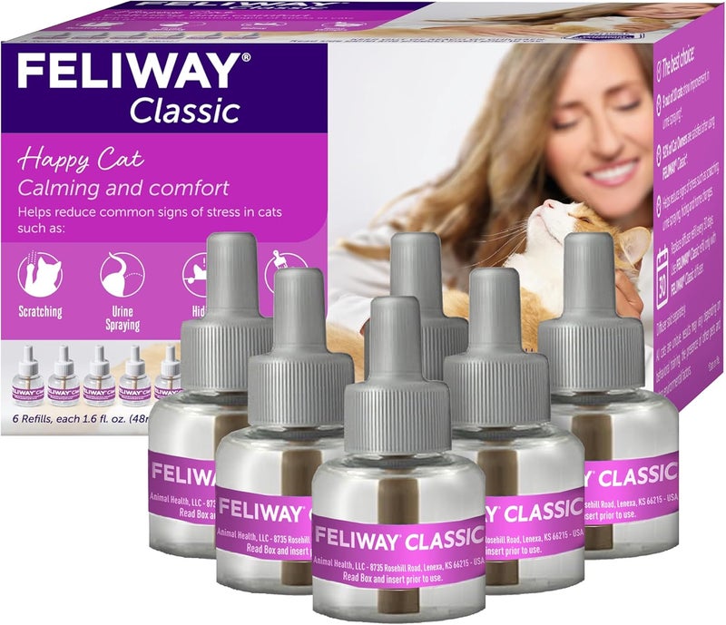 FELIWAY Classic Cat Calming Pheromone, 30 Day Refill - 6 Pack - Image 1