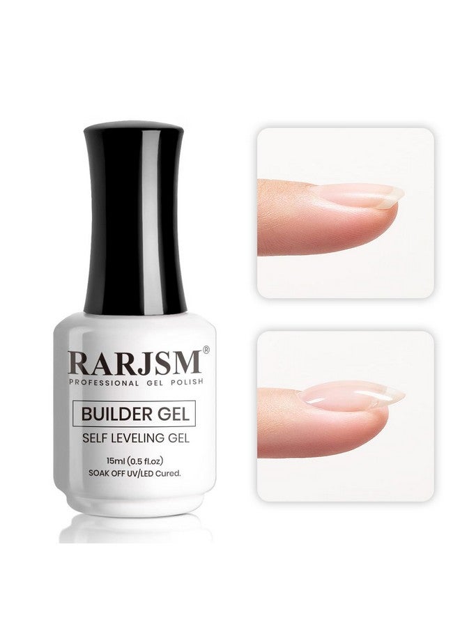 RARJSM Clear Builder Nails Gel Polish For Self Leveling Transparent Nail Strengthener In A Bottle Nail Extension Hard Gel 15Ml Brush On Buidler Extend Gel Uv Led Soak Off Curing Requires Salon Home - Image 1