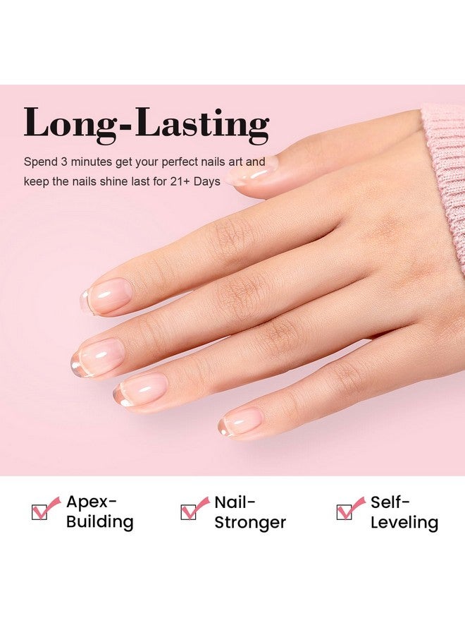 RARJSM Clear Builder Nails Gel Polish For Self Leveling Transparent Nail Strengthener In A Bottle Nail Extension Hard Gel 15Ml Brush On Buidler Extend Gel Uv Led Soak Off Curing Requires Salon Home - Image 3