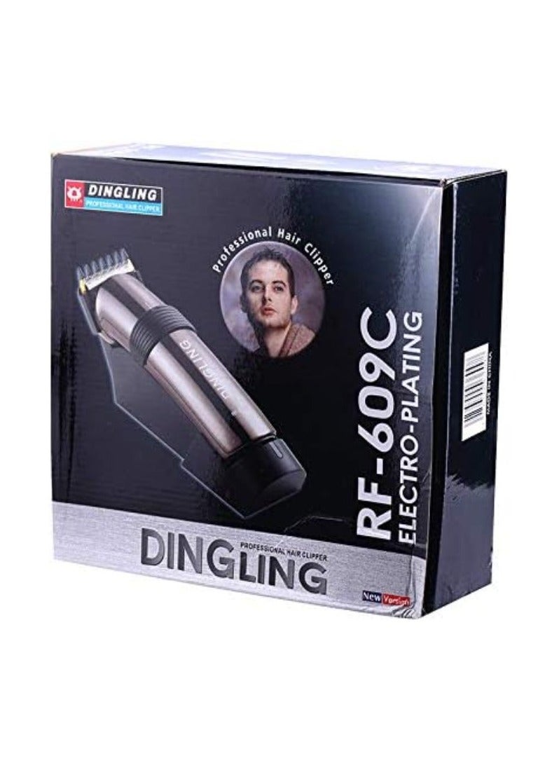 DINGLING Electro Plating Hair Clipper For Male RF-609C Black/Gold Shaving Trimmer - Image 2