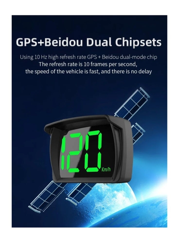 HUD Car Speedometer with Clear Speed Display and Voice Alerts USB Powered for Cars Trucks Buses Daily Use - Image 3
