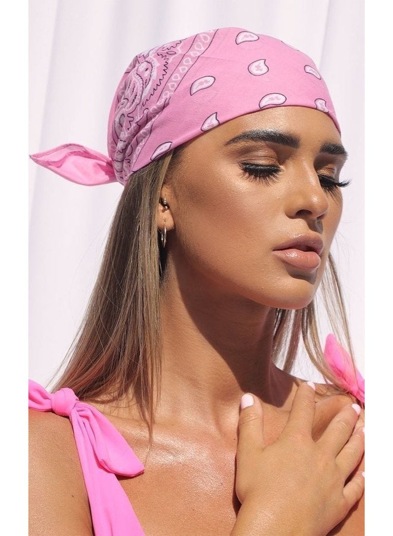 باندانا بتصميم بيسلي من البوليستر- للجنسين للمصيف - Image 1