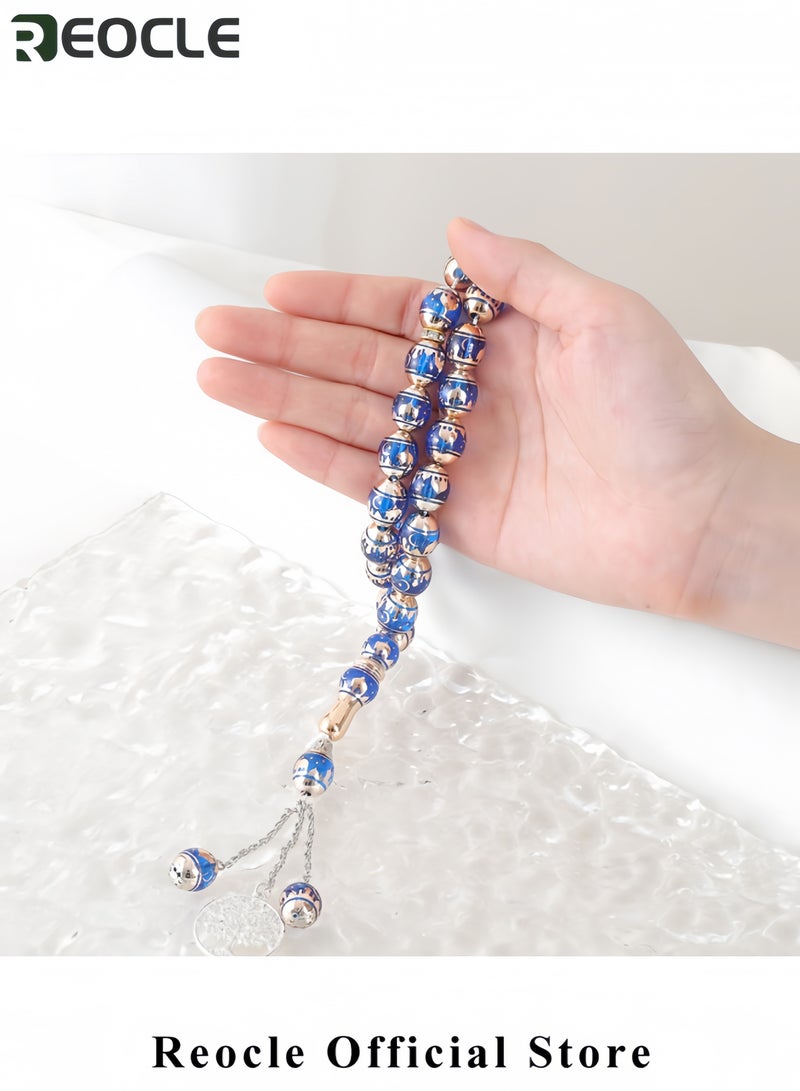 ريوكل سبحة إسلامية مع خرز 12 مم سبحة مسلمة سوار إسلامي مزخرف خرز إيماني للعبادة إكسسوار إسلامي روحي هدية مثالية للمؤمنين - Image 3