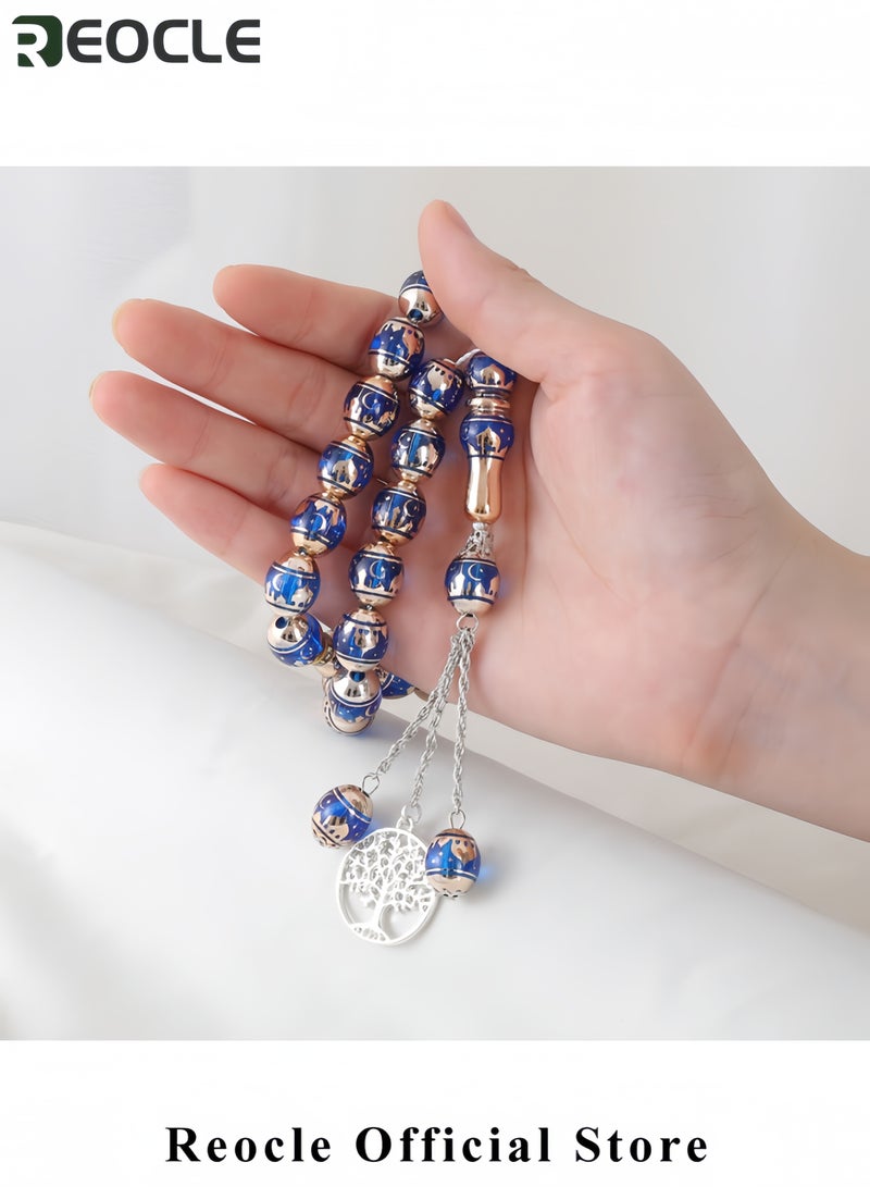 ريوكل سبحة إسلامية مع خرز 12 مم سبحة مسلمة سوار إسلامي مزخرف خرز إيماني للعبادة إكسسوار إسلامي روحي هدية مثالية للمؤمنين - Image 4