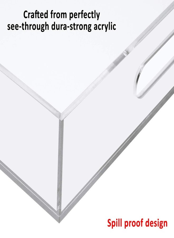 Estilo Premium Acrylic Serving Tray with Handles for Breakfast, Coffee Tables, Serving Food or Decorative Display - Image 3