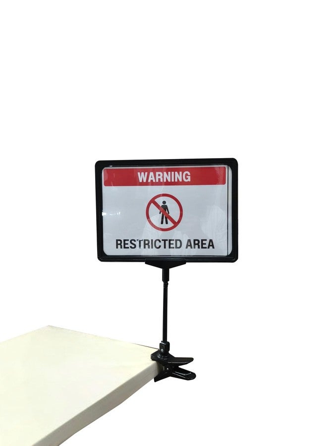 Infomate Premium A4 Fra Document & Signage Display Stand with Clamp, Adjustable PP Frame Holder for Notices, Menus, Warnings & Information Display, 360° Rotating Sign Board for Table & Shelf Mounting - Image 5