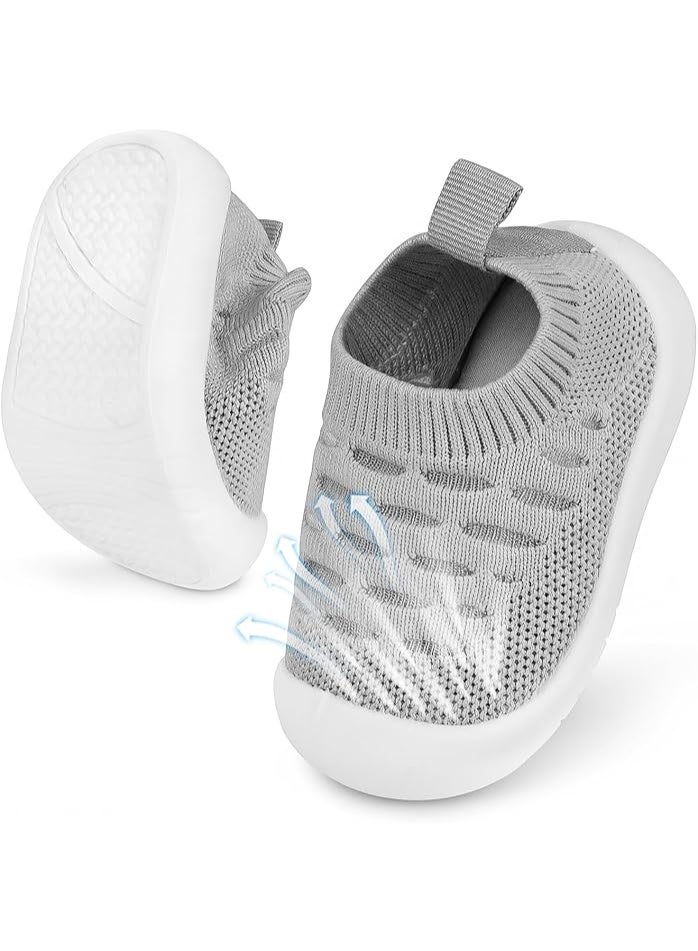 CMGTYYD Baby Shoes First Walking Shoes, Breathable Barefoot Toddler Sneakers, Lightweight Non-Slip Rubber Infant Sneakers for 16-20 Months Baby Boy & Girls Shoes - Image 1